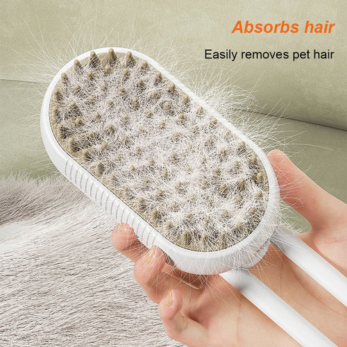 Cat Steam Brush Steamy Dog Brush 3 in 1 Electric Spray Cat Hair Brushes USB Rechargeable Dog Grooming Massage Comb for Pet Hairs